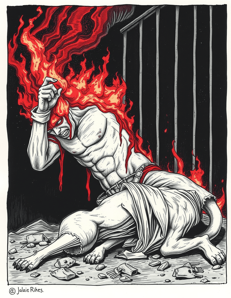AI generated: Oh the burden bleed, it was the world on fire. No-one eating bodies so I was wrong to leave to avoid...