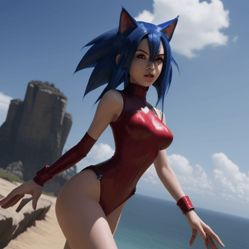 AI generated: Anime, rougethebat, video game character, sonic, girl, female, bodysuit