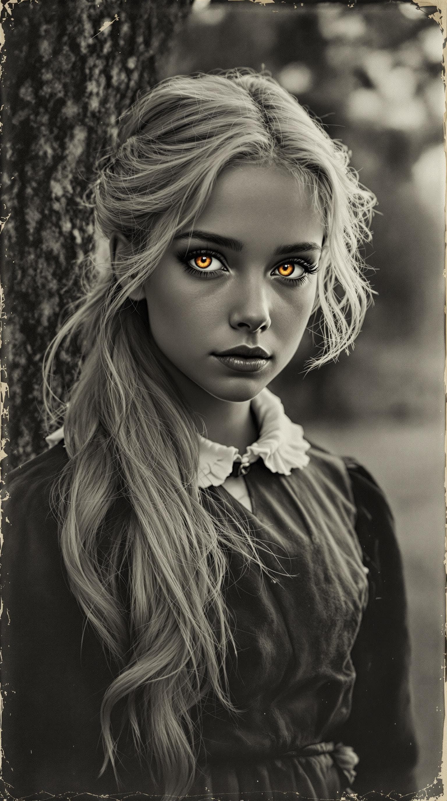 AI generated: a professional vintage black and white photo (photo paper have aged aged over time), of a exceptiona...