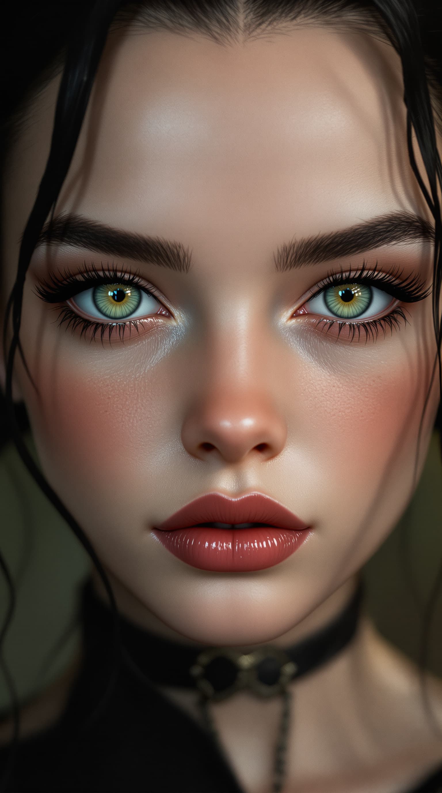AI generated: A professional hyper-realistic portrayal of Jenna Ortega as Wednesday Addams, embodying the ethereal...