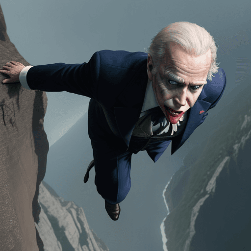 AI generated: Photo realistic, first person closeup, perspective of United States President Joe Biden, dressed as ...