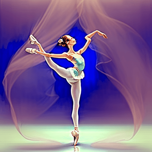 AI generated: a graceful ballerina in a captivating dance pose, reminiscent of classical ballet, set against a dre...