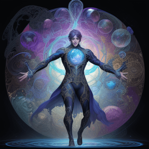 AI generated: A Man who transcends the boundaries of reality. This enigmatic figure should navigate through a visu...