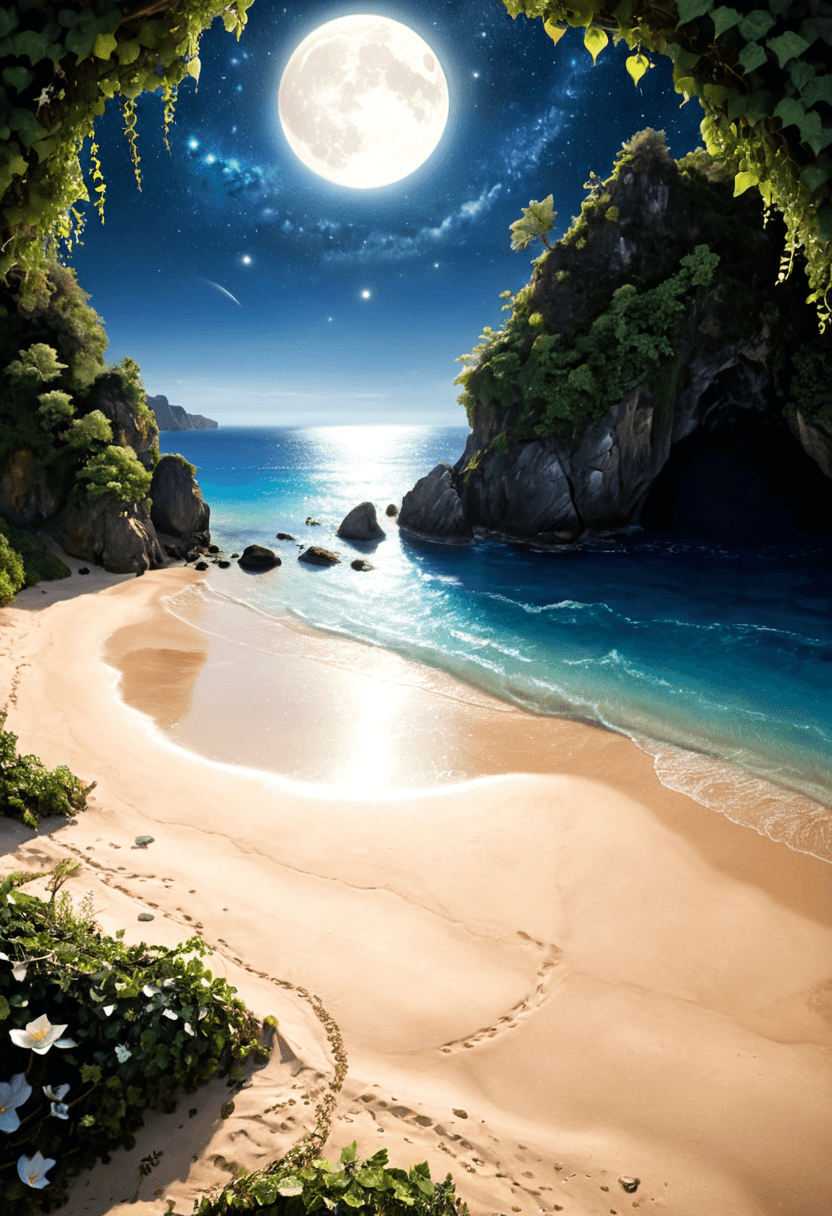 AI generated: ethereal fantasy concept art of <lora:xl_more_art-full_v1:1>,<lora:DreamARTSDXL:1>,A moonlit beach w...