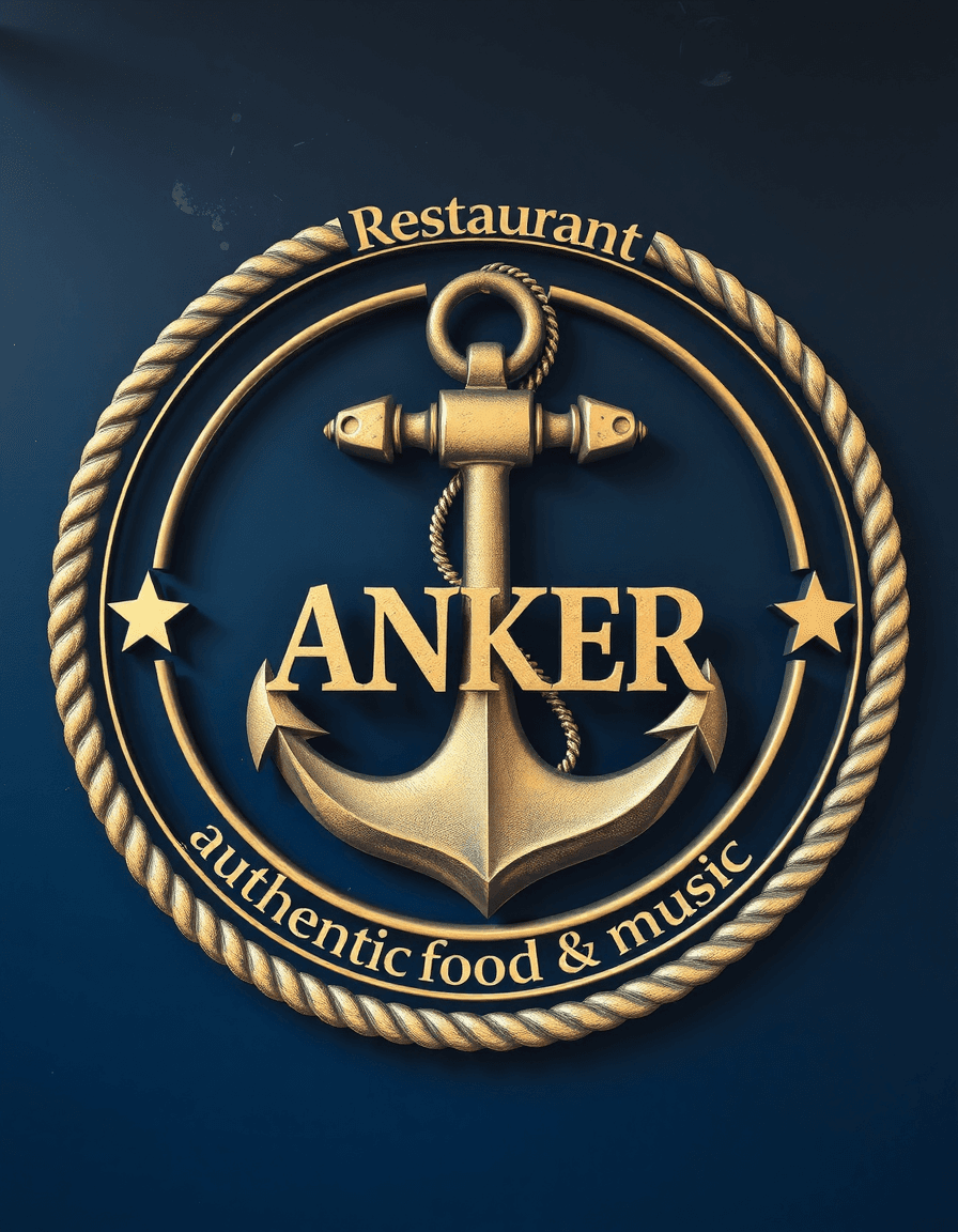 AI generated: the official seal reading at the top "Restaurant" in the middle emphasized "ANKER", reading at the b...