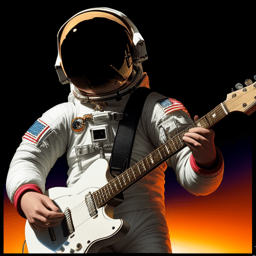 AI generated: An astronaut playing guitar at coachella