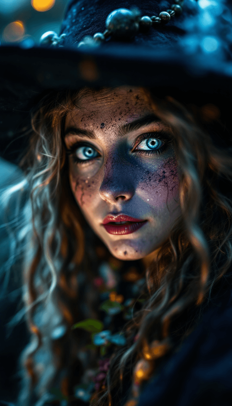 AI generated: Macroview the witch in wonderland on mirror,dramatic lighting,ultrarealistic,canon eos shut,motion b...