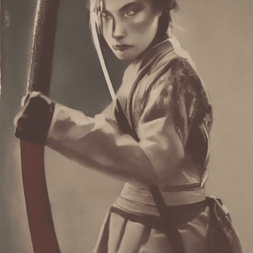 AI generated: Girl with katana