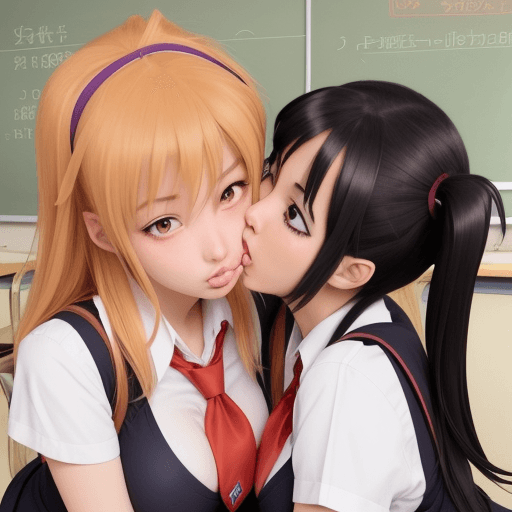 AI generated: Super hot sexy anime two girls lesbian classroom schoolgirl anime cute nsfw 2d kissing sex milk unde...