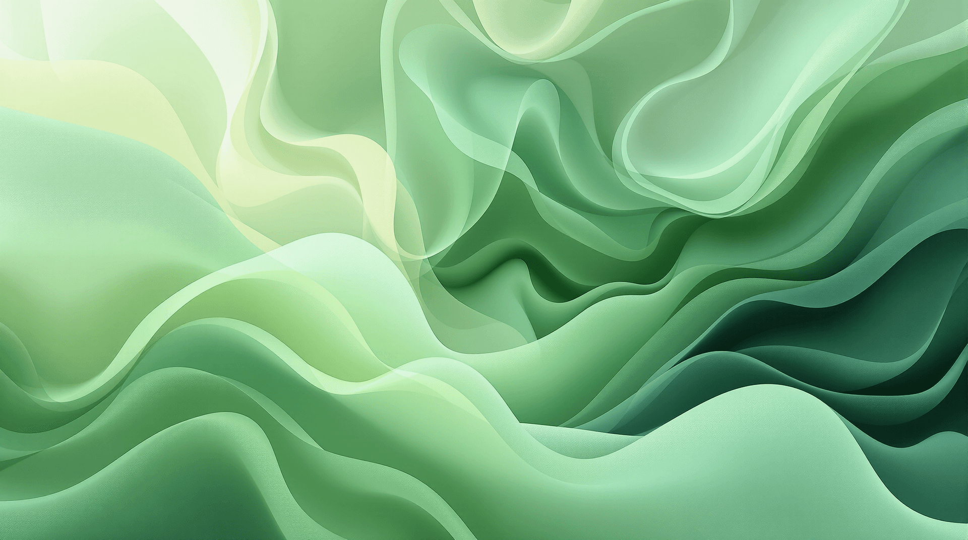 AI generated: Generate an abstract landscape with soft, ethereal gradients focusing on complementary green tones. ...
