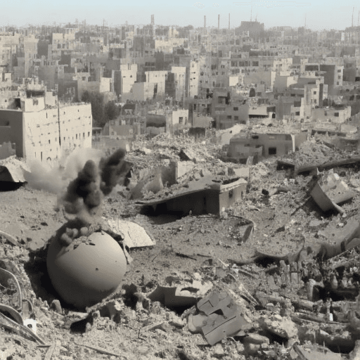 AI generated: bombardement massif sur une ville