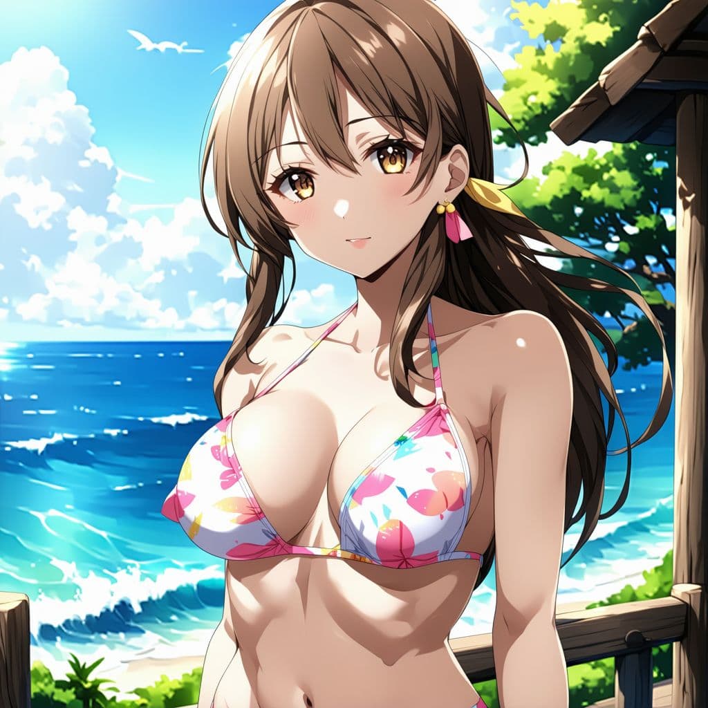AI generated: girl in bikini anime