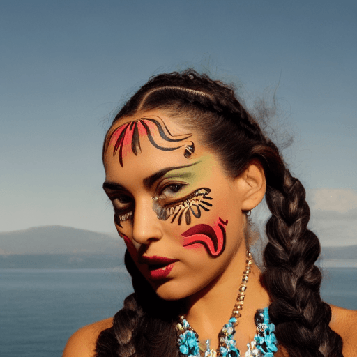 AI generated: 8k pinup, a north american brown skinned indigenous 25 year old beautiful woman with BROWN hair and ...
