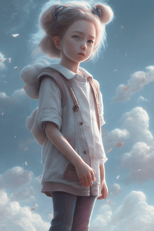 AI generated: mdjrny-v4 style. a highly detailed matte painting of a 4 year old girl that has forgotten something ...