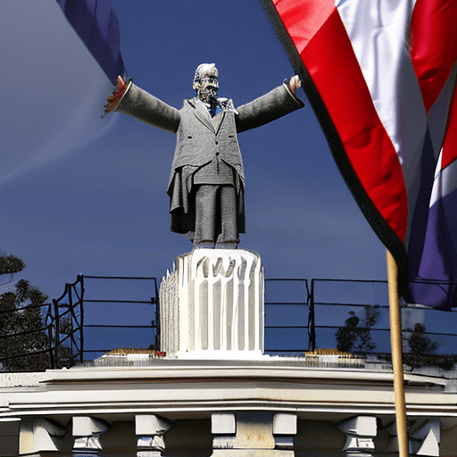 AI generated: springfield's simpson's jebediah springfield statue but with chilean ex president sebastian piñera's...