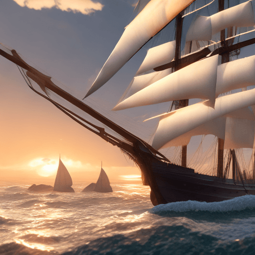 AI generated: Photo of a ultra realistic sailing ship, dramatic light, pale sunrise, cinematic lighting, battered,...