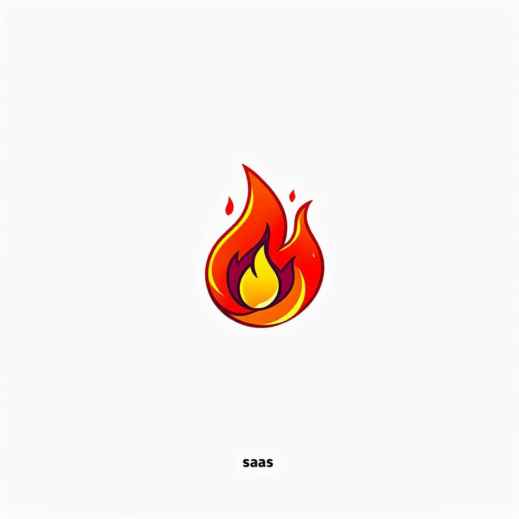 AI generated: 
Craft a Saas logo, a AI design roaster that gives design feedback, fire, flame icon, minimalist log...