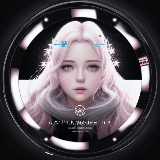 AI generated: UI logo design, film reel surrounded by beauty products with cinema background, young adult with whi...