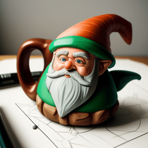 AI generated: detailed drawing fimo gnome mug