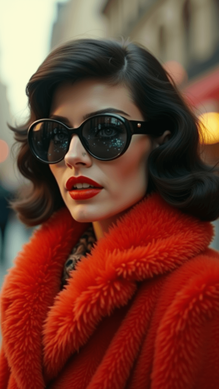 AI generated: This is a highly detailed, photorealistic digital painting of a woman with a retro, glamorous style....