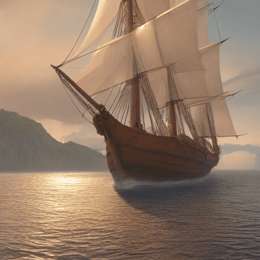 AI generated: Photo of a ultra realistic sailing ship, dramatic light, pale sunrise, cinematic lighting, battered,...