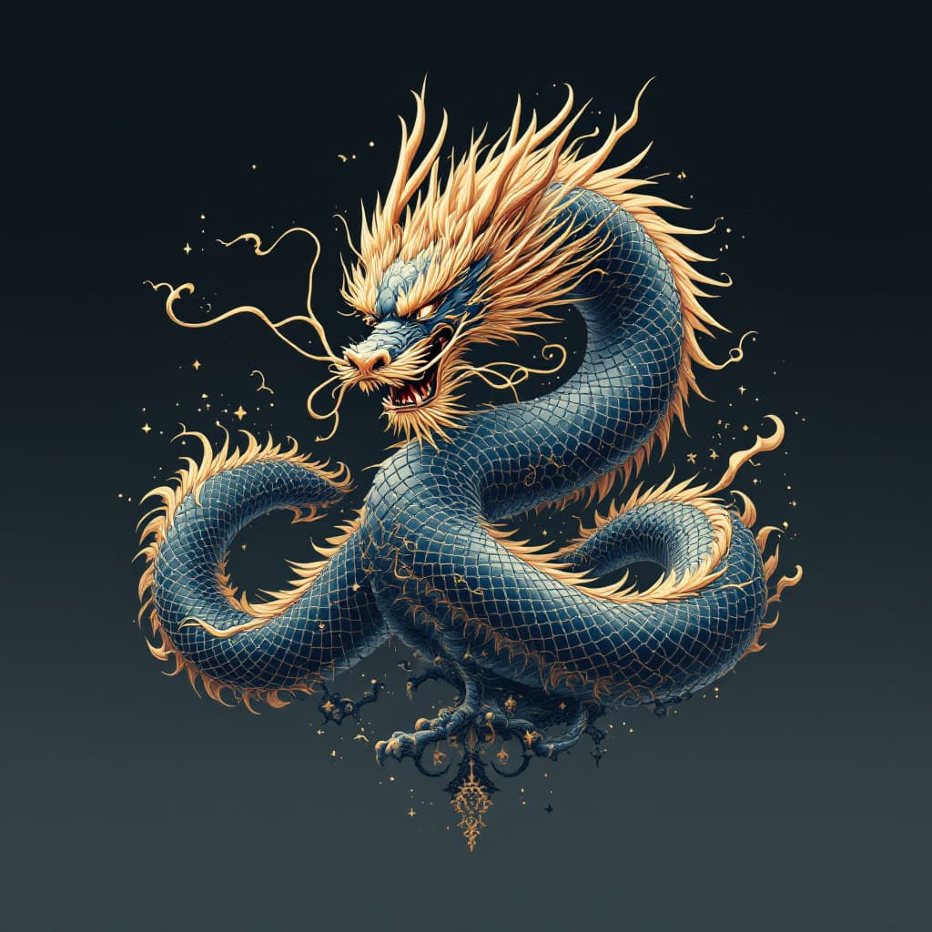 AI generated: Oriental dragón design for motorcycle


