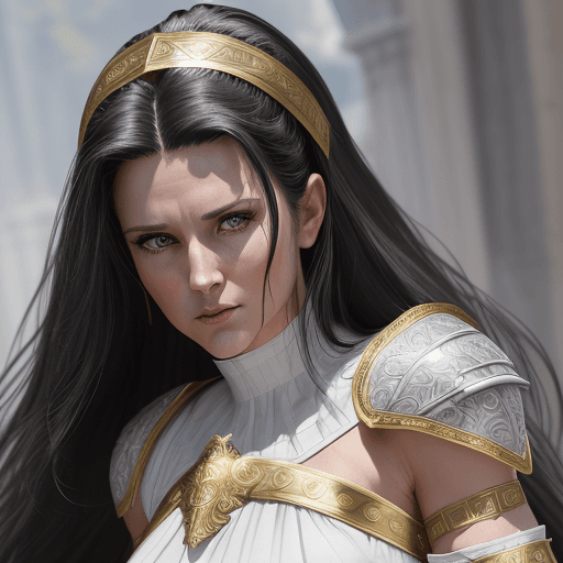 AI generated: ((extreme detail)),(ultra-detailed), female, fighter, mystic, long black hair, appearance ((actress ...