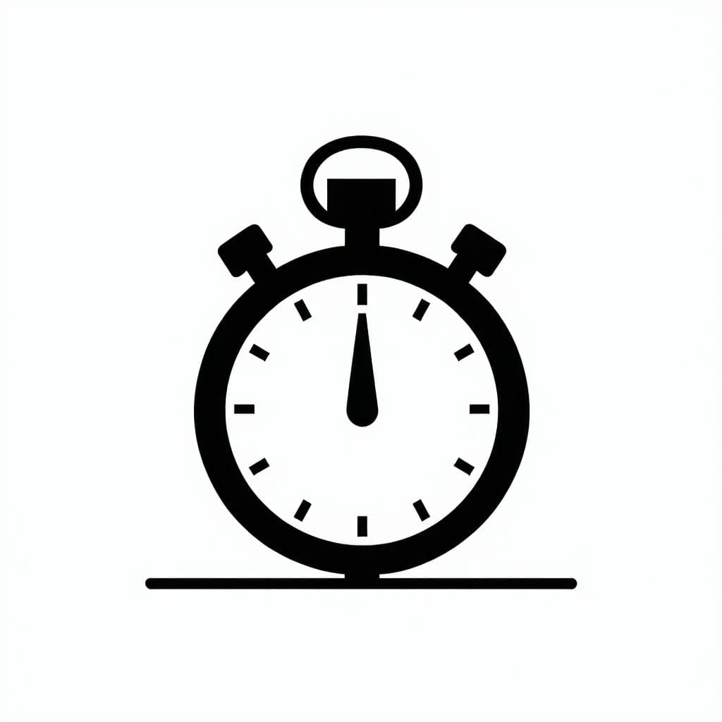 AI generated: create a logo with a stylized image of a stopwatch showing the time 11:50 on a white background.
