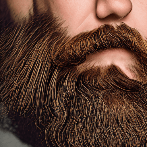AI generated: high-resolution closeup photo of a man's beard, french fork style, ends in [[[TWO POINTS]]]