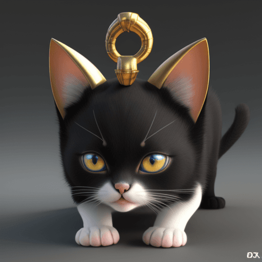 AI generated: 3d,baby pharaoh cat, hd, Realistic, black