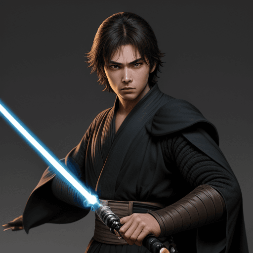 AI generated: skilled swordsman known for his prowess with a double-bladed lightsaber in star wars universe and be...