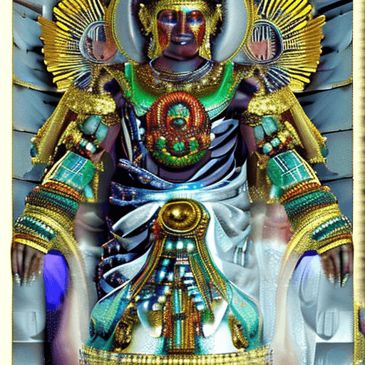 AI generated: High resolution photography of a male deity named Merravion, the Warrior