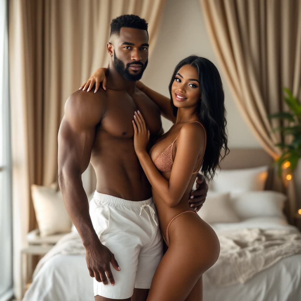 AI generated: Beautiful Naughty Couple , sexy, Sex, Private, Naughty Pose , Husband wife Naughty and Lusty, Husban...