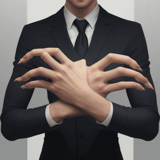 AI generated: The guy has a lot of hands with which he does different things