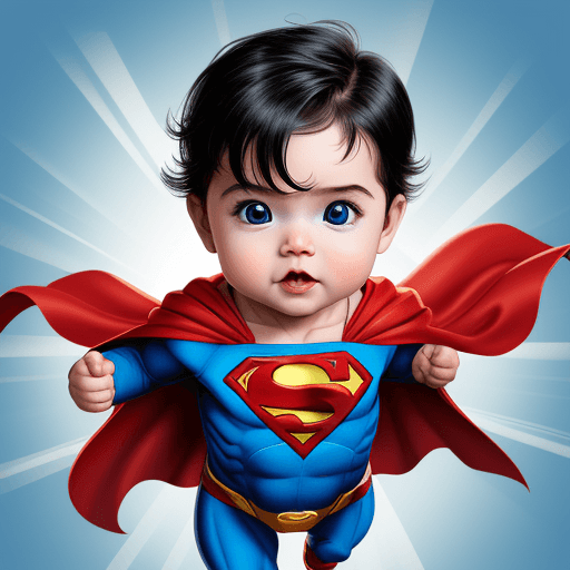 AI generated: cute DC hero baby superman --v 5.2