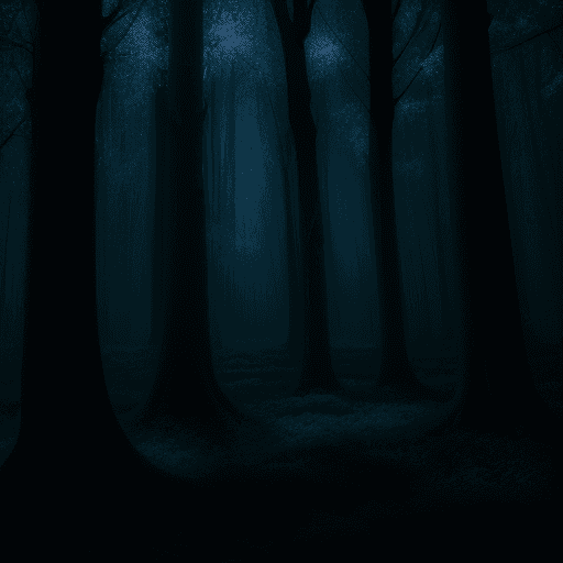 AI generated: photo of a ethereal forest during a beautiful moonlit night