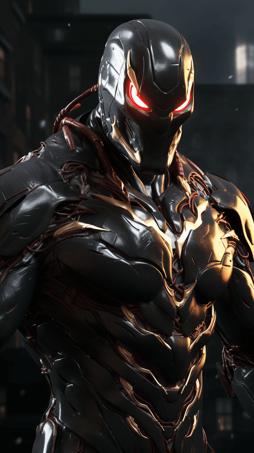 AI generated: iron-man, venomized, ultra realistic, ultra detalied, 8k