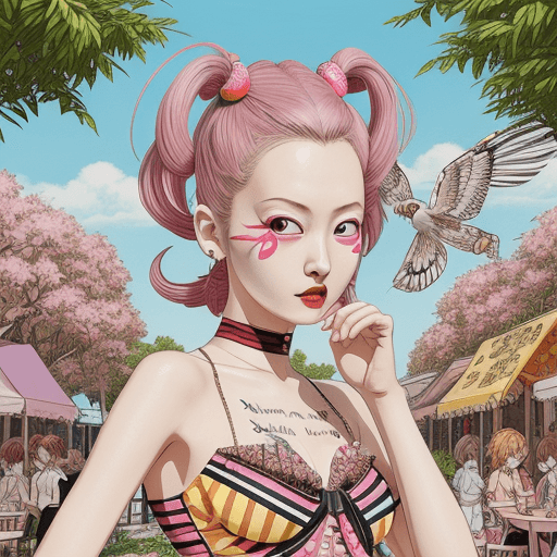AI generated: NANA Characters poster design, inspired by Ai Yazawa and Vivienne Westwood, y2k, digital art, high-d...