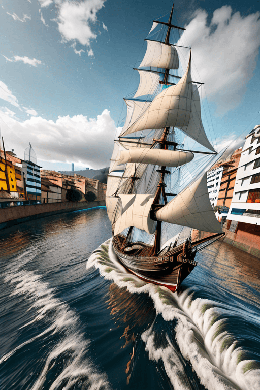 AI generated: High quality photography of a river in good condition in the city of Bogota Photo of a ultra realist...