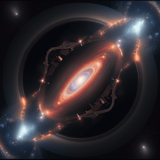 AI generated: "midjourney multiverse, typography, perfect kerning, "Midjourney" made out of cosmic gas, telescope ...
