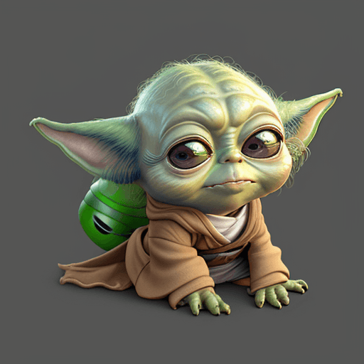 AI generated: Chibi yoda, pixar 2022, modern Disney style
