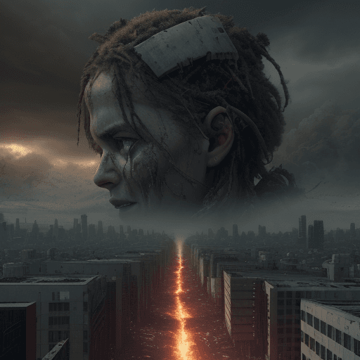 AI generated: A realistic photo of survival, human, Future, Outlook, dread , after apocalypse, photorealistic, ult...