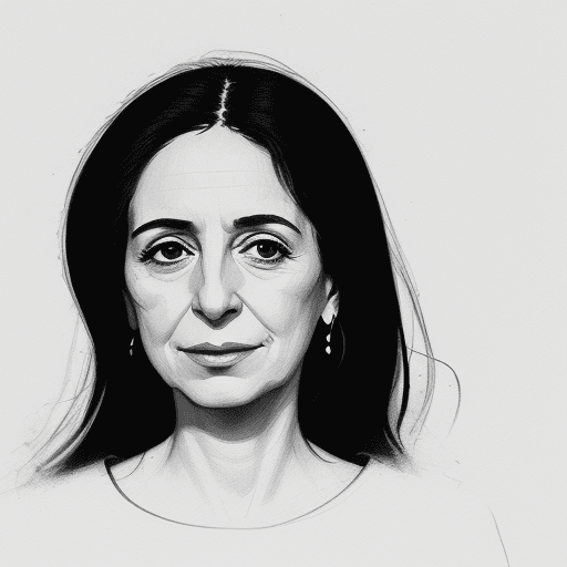AI generated: Portrait of a Spanish writer Ana Maria Matute, in the style of video montages, illustration, blanck ...