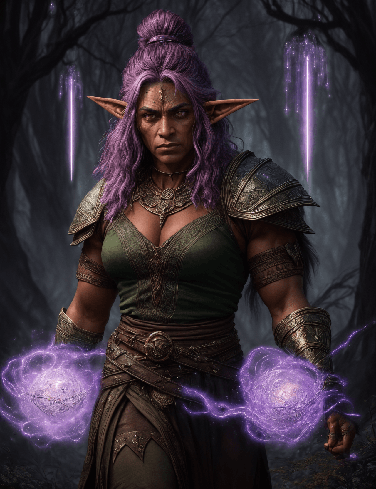 AI generated: ((best quality)), ((masterpiece)), ((realistic)), (detailed), female Orc, fictional humanoid creatur...