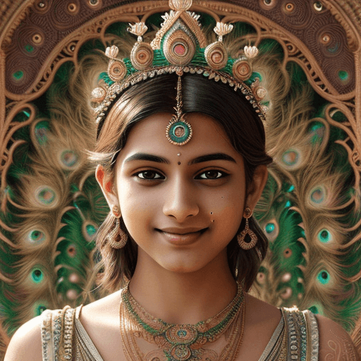 AI generated: Ultra realistic photo, young Krishna , cute smile,  with peacock feather in crown, intricate, elegan...