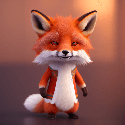 AI generated: Rerolling notice A super cute little anthropomorphic fox in Chinese Hanfu in pixar style, standing, ...