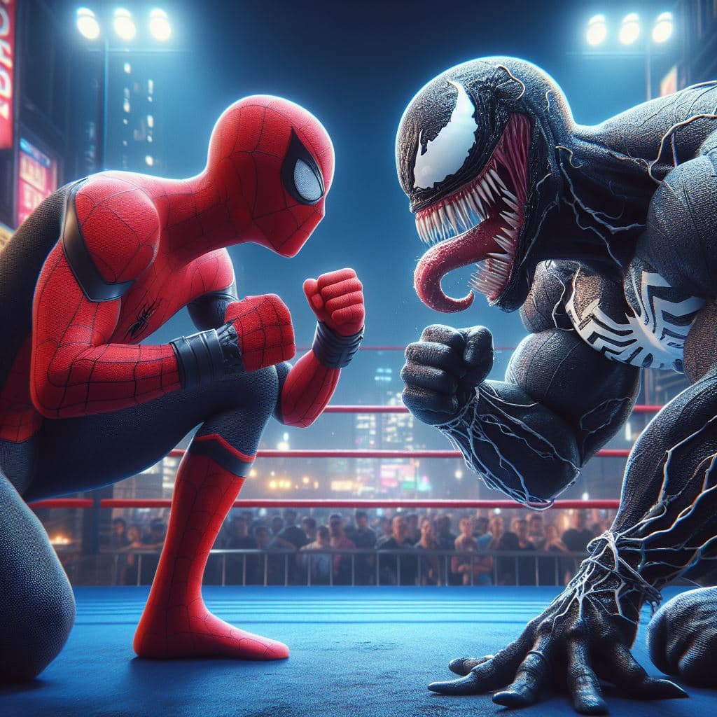 AI generated: Spider-Man vs Venom