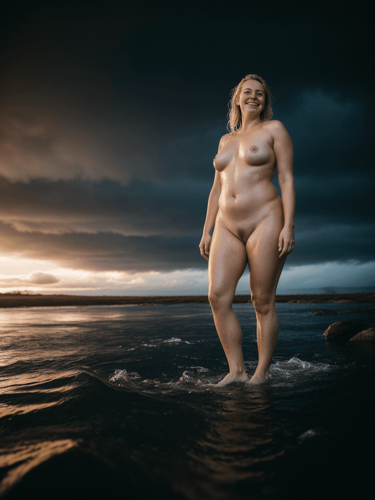 AI generated: a beautiful nordic woman, highly detailed face, beautiful perfect face, (chubby:0.1), standing ankle...