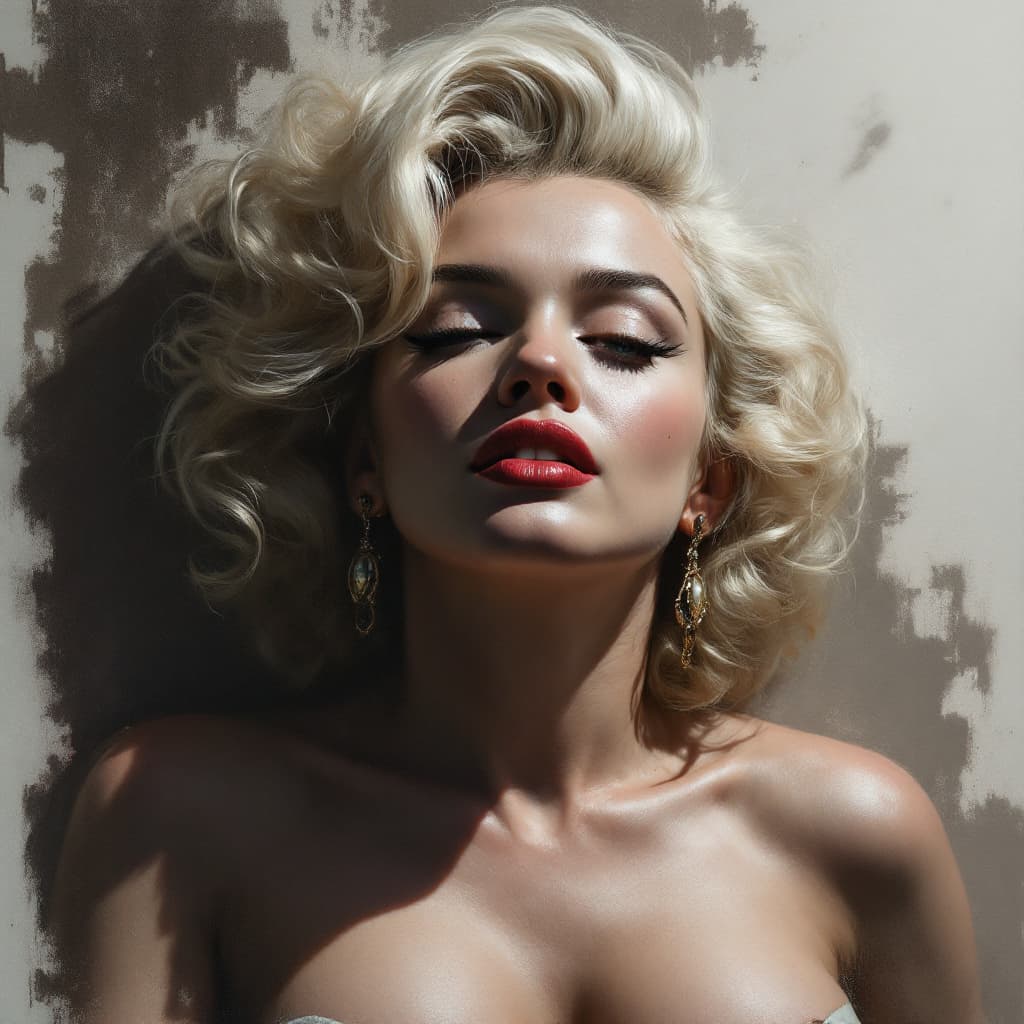 AI generated: ultra detailed beautiful painting professional portrait of Marilyn Monroe, Full Body in the image of...