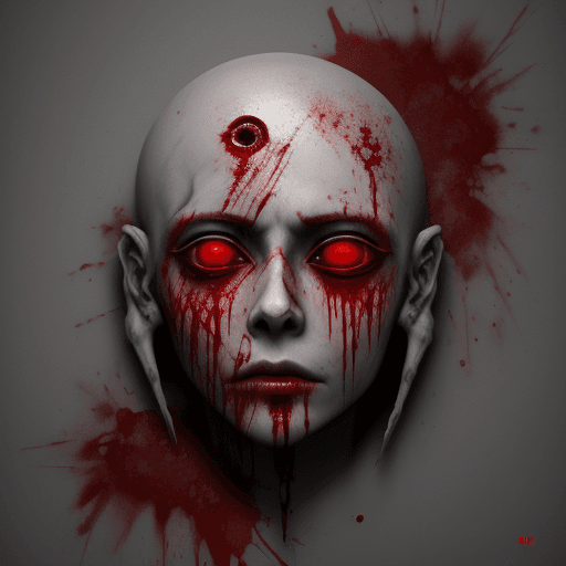 AI generated: blood, bloody, human parts, bulging eyes, 12k
